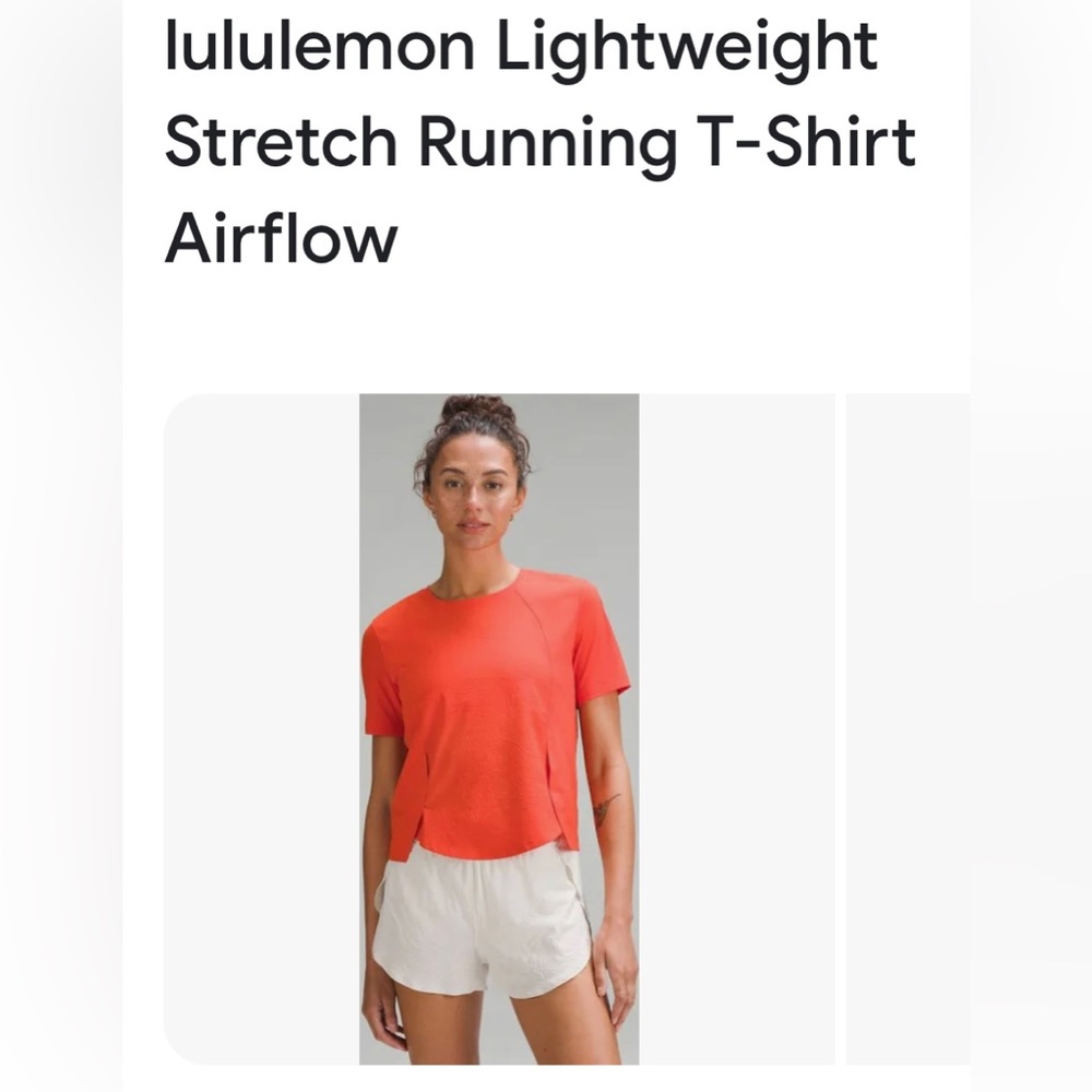 Lululemon lightweight stretch running T-shirt airflow size 2